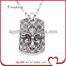 Cool custom stainless steel dog tag charm pendant necklace